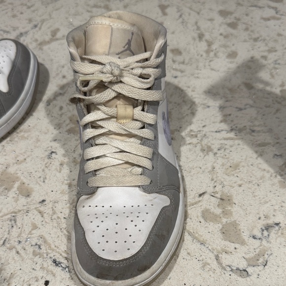 Jordan Women's Gray and Cream High-Top Sneakers - Picture 4 of 7